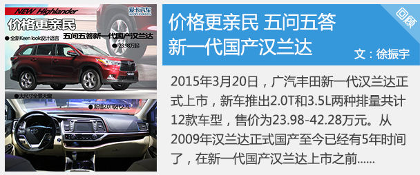 汉兰达2.0T